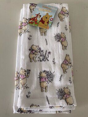 2 Pack Disney Winnie the Pooh Floral Flowers Spring Kitchen Towels 16 X 26” NEW
